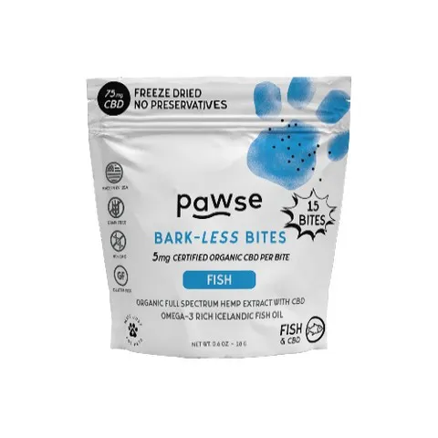 1ea 15pc Pawse 75mg Fish Bark-Less Bites - Healing/First Aid